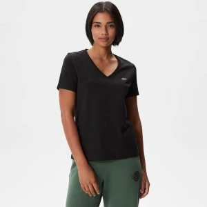 Lacoste Women?s V-neck Loose Fit Cotton T-shirt