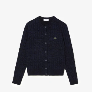 Lacoste Wool/Cotton Blend Cable Knit Cardigan