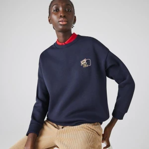 Lacoste X National Geographic Damska Polarowa Bluza Z Okrągłym Wycięciem Pod Szyją Z Naszywką