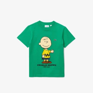 Lacoste x Peanuts Chłopięcy T-shirt z bawełny organicznej, z nadrukiem