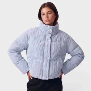 Ladies Cropped Cord Puffer Urban Classics niebieski