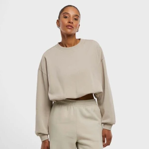 Ladies Cropped Gathered Sweatshirt Urban Classics beż