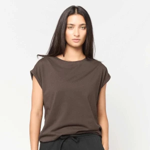 Ladies Extended Shoulder Tee Urban Classics brązowy