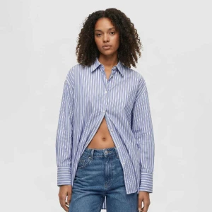 Ladies Striped Cotton Blouse Urban Classics niebieski