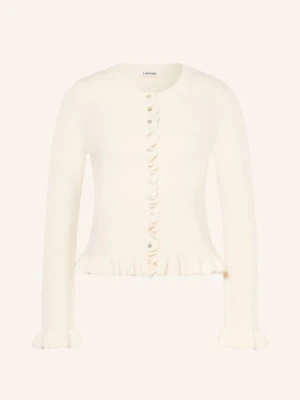 Ladneri Sweter Chloe Z Kaszmiru I Falbanami weiss