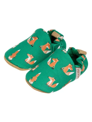 Lait et Miel Bawełniane buty "Fox" w kolorze zielonym do raczkowania rozmiar: 19/20