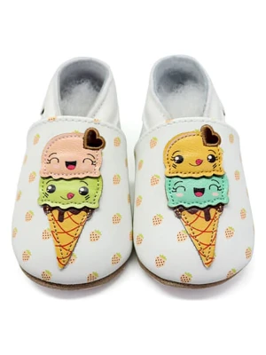 Lait et Miel Skórzane buty "Ice Cream" ze wzorem do raczkowania rozmiar: 27/28