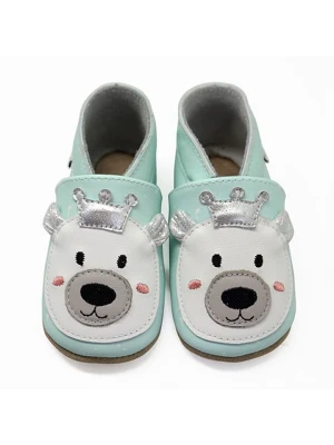 Lait et Miel Skórzane buty "King Bear" w kolorze błękitnym do raczkowania rozmiar: 21/22