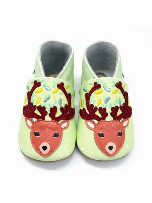 Lait et Miel Skórzane buty "Reindeer" w kolorze jasnozielonym do raczkowania rozmiar: 17/18