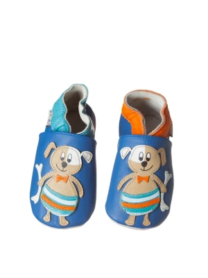 Lait et Miel Skórzane buty w kolorze beżowo-niebieskim do raczkowania rozmiar: 23/24