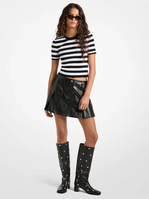 Lakierowana plisowana spódnica mini MICHAEL Michael Kors