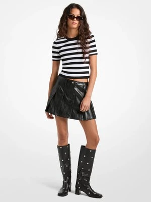 Lakierowana plisowana spódnica mini MICHAEL Michael Kors