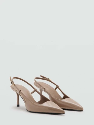 Lakierowane buty na obcasie cielisty - Kobieta - - MANGO