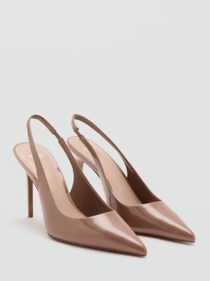 Lakierowane buty na obcasie cielisty - Kobieta - - MANGO