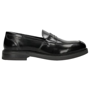 Czarne lakierowane mokasyny męskie typu penny loafers 10137-31 Wojas