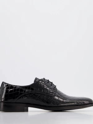 LAKIEROWANE PANTOFLE MĘSKIE 1175 501 BL BLAC Venezia