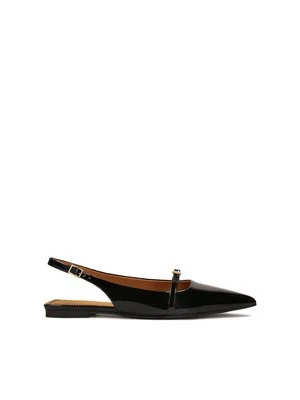 Lakierowane płaskie czółenka slingback Kazar