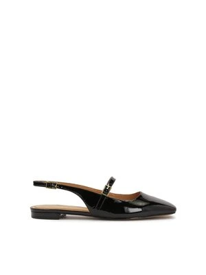 Lakierowane płaskie czółenka z odsłoniętą piętą Kazar