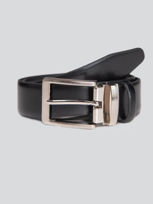 Lakierowany pasek męski czarny 02500A90LKA Giacomo Conti