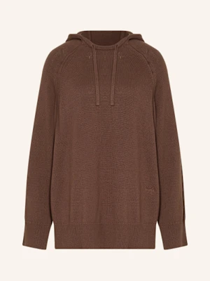 Lala Berlin Bluza Z Kapturem Z Dzianiny Kiana braun