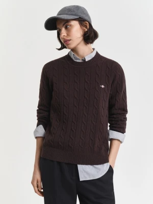 Lambswool cable knit crew neck sweater GANT