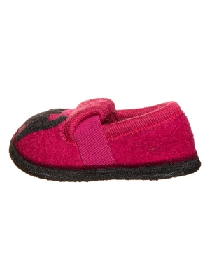 lamino Kapcie "Katze" w kolorze antracytowo-różowym rozmiar: 34