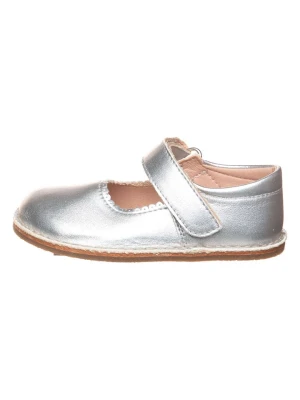 lamino Skórzane baleriny w kolorze srebrnym z paskiem rozmiar: 23