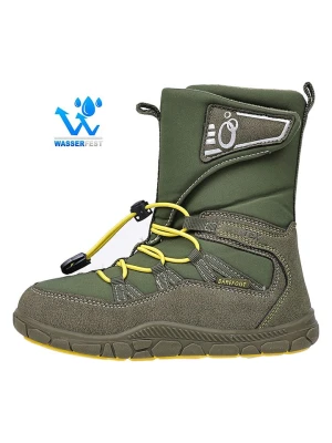 lamino Skórzane botki barefoot w kolorze khaki rozmiar: 28