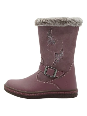 lamino Skórzane botki w kolorze fioletowym rozmiar: 28