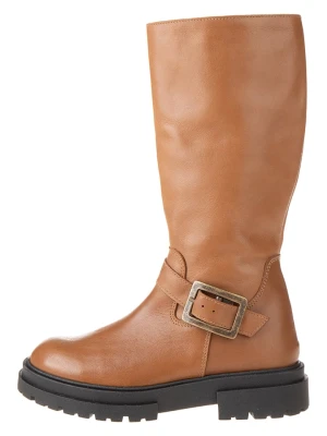 lamino Skórzane kozaki w kolorze jasnobrązowym rozmiar: 34