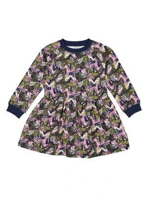 lamino Sukienka dresowa w kolorze granatowo-oliwkowym rozmiar: 134