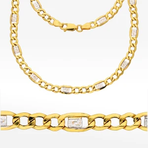 Łańcuszek ze złota  figaro z wzorem greckim Filipowicz