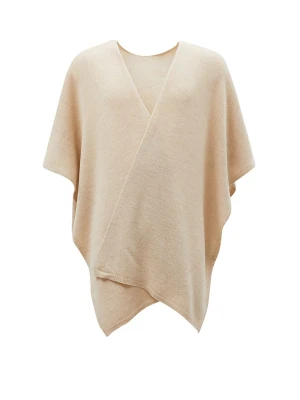 Lanerossi Wełniane ponczo "Asia" w kolorze beżowym - 160 x 108 cm rozmiar: onesize