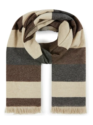 Lanerossi Wełniany szal w kolorze brązowo-beżowym z dodatkiem kaszmiru - 200 x 60 cm rozmiar: onesize