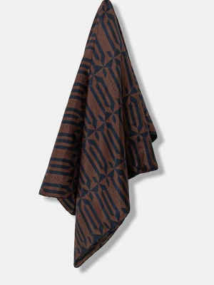 Lanvin chusta jedwabna damska kolor brązowy wzorzysta 710003812