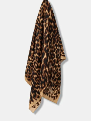 Lanvin chusta jedwabna damska kolor złoty wzorzysta 710002440