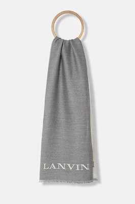 Lanvin szalik wełniany kolor szary wzorzysty 6L3518.J5756