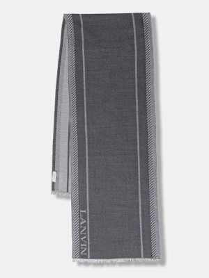 Lanvin szalik z dodatkiem wełny damski kolor szary 710009280