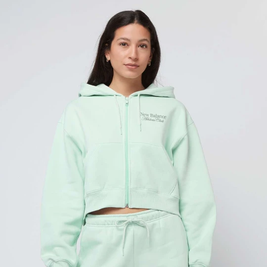 Zdjęcie produktu Waist Length Full Zip Hoodie New Balance zielony