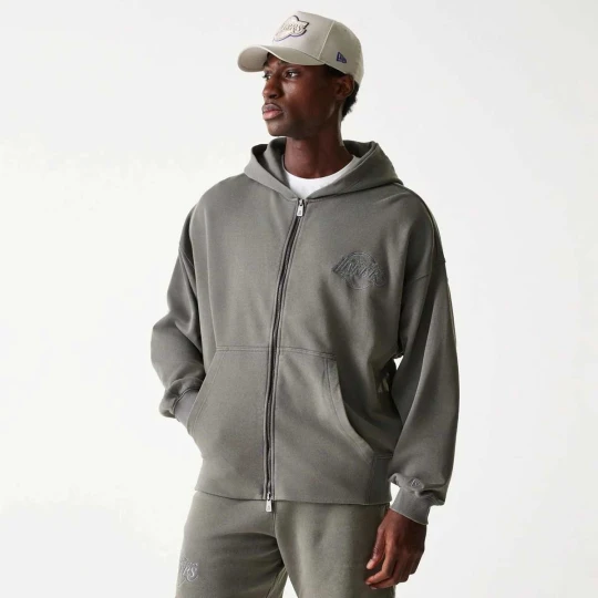 Zdjęcie produktu NBA Washed Full Zip Los Angeles Lakers New Era szary