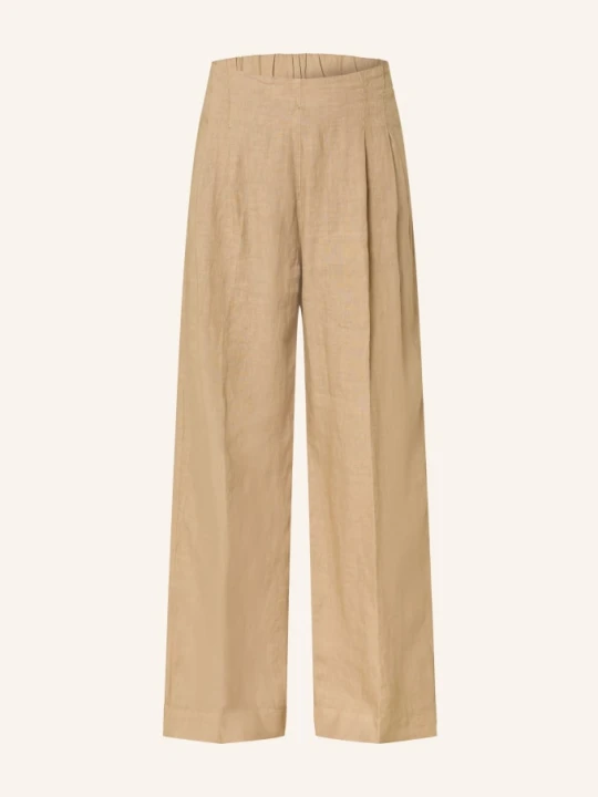 Zdjęcie produktu 120%Lino Spodnie Z Lnu Typu Marlene beige 120% Lino