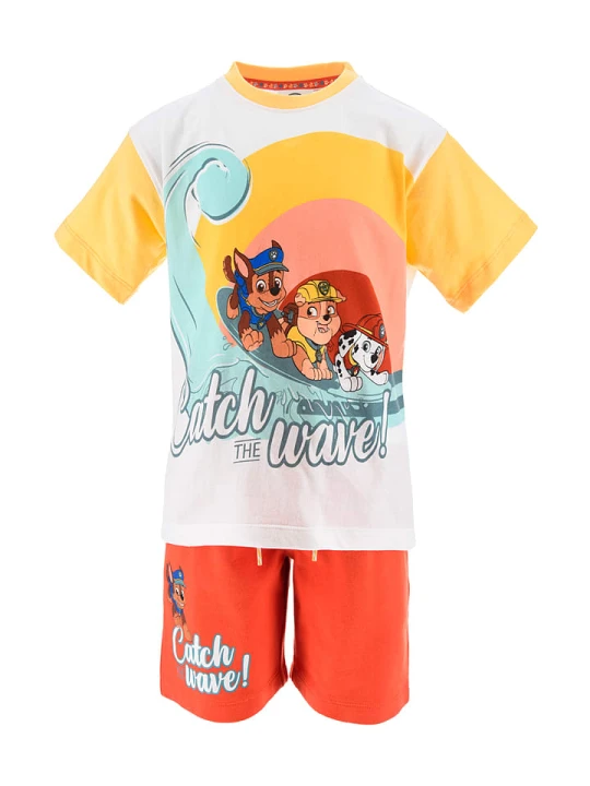 Zdjęcie produktu Paw Patrol 2-częściowy zestaw "Psi Patrol" w kolorze biało-żółto-pomarańczowym rozmiar: 98