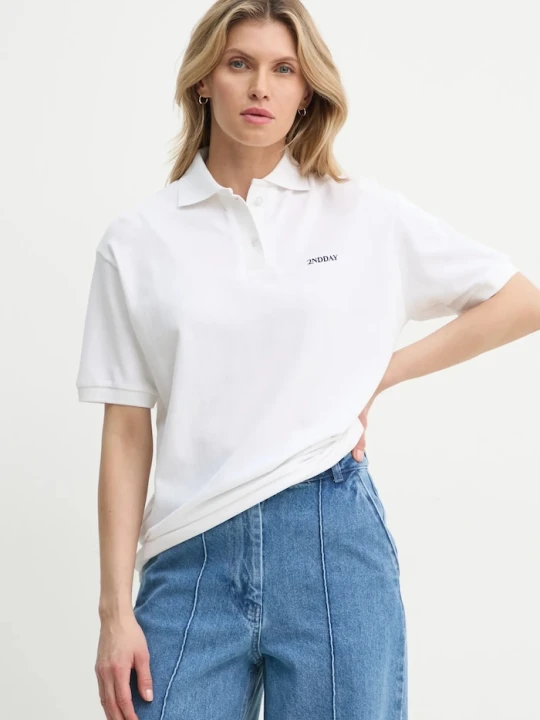 Zdjęcie produktu 2NDDAY polo bawełniane Aralena beżowy