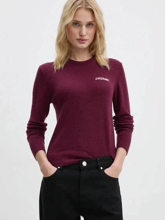 Zdjęcie produktu 2NDDAY sweter z domieszką wełny Lance TT fioletowy