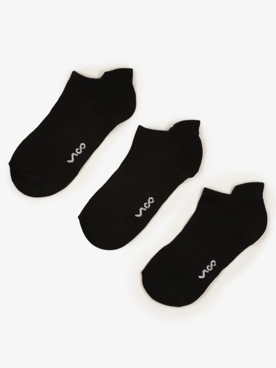 Zdjęcie produktu 3-pack Czarne Bawełniane Skarpety Stopki z Napisem Marosela Vico