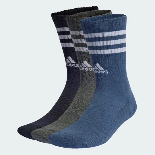 Zdjęcie produktu 3-Stripes Cushioned Crew Socks 3 Pairs Adidas niebieski
