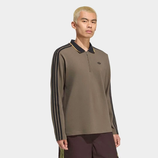 Zdjęcie produktu 3-Stripes Longsleeve Polo adidas Originals brązowy