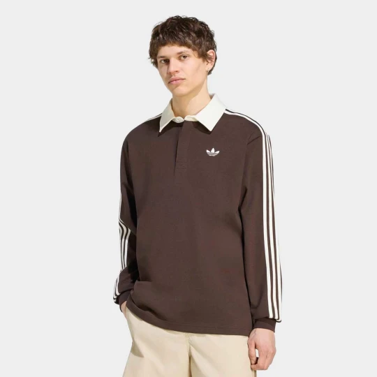 Zdjęcie produktu 3-Stripes Rugby Longsleeve Polo adidas Originals brązowy