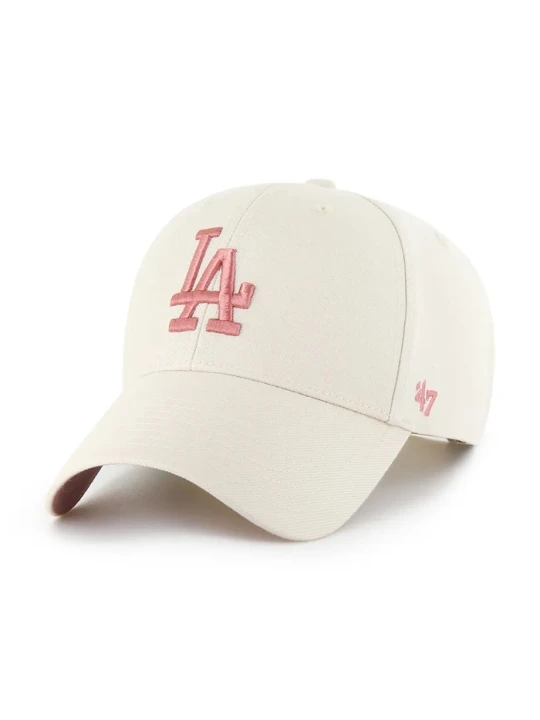 Zdjęcie produktu 47 brand czapka z daszkiem bawełniana MLB Los Angeles Dodgers beżowy
