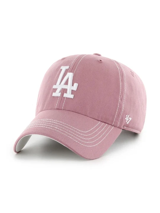 Zdjęcie produktu 47 brand czapka z daszkiem bawełniana MLB Los Angeles Dodgers różowy